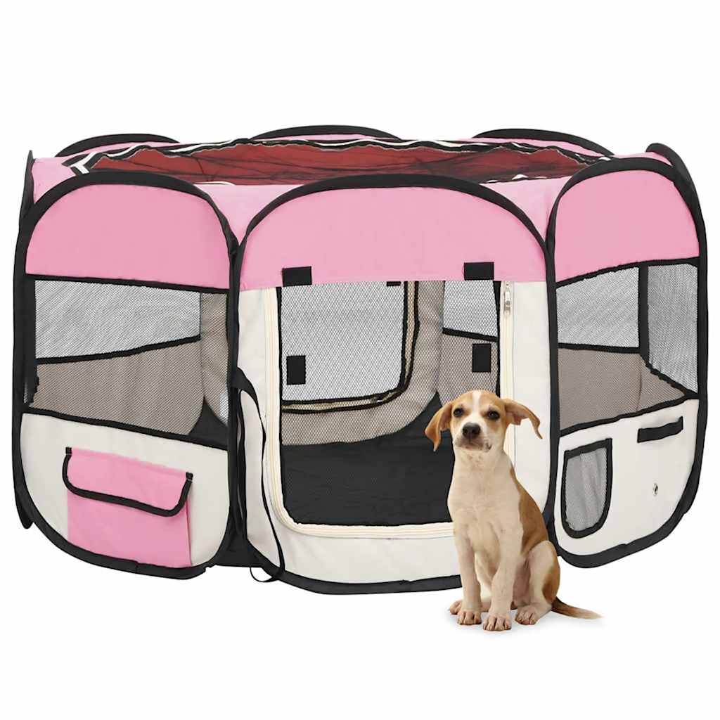 Foldable Dog Playpen With Carrying Bag