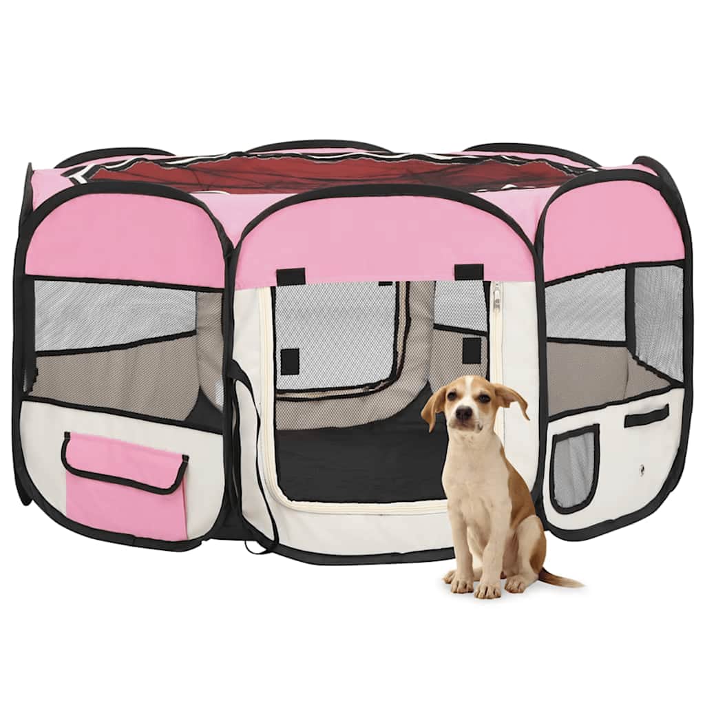 Foldable Dog Playpen With Carrying Bag