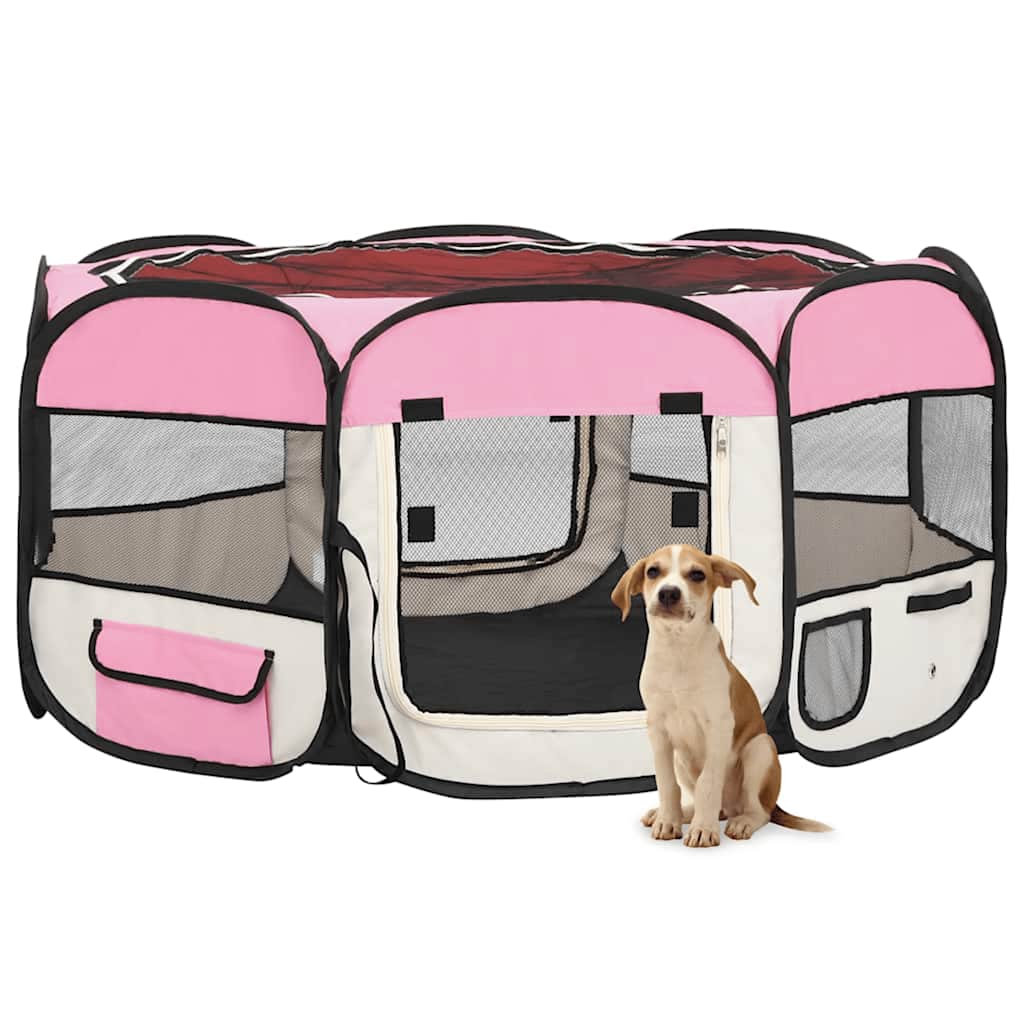 Foldable Dog Playpen With Carrying Bag