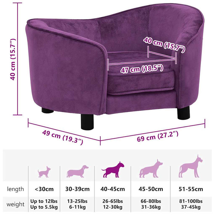Dog Sofa 69X49X40 Cm Plush