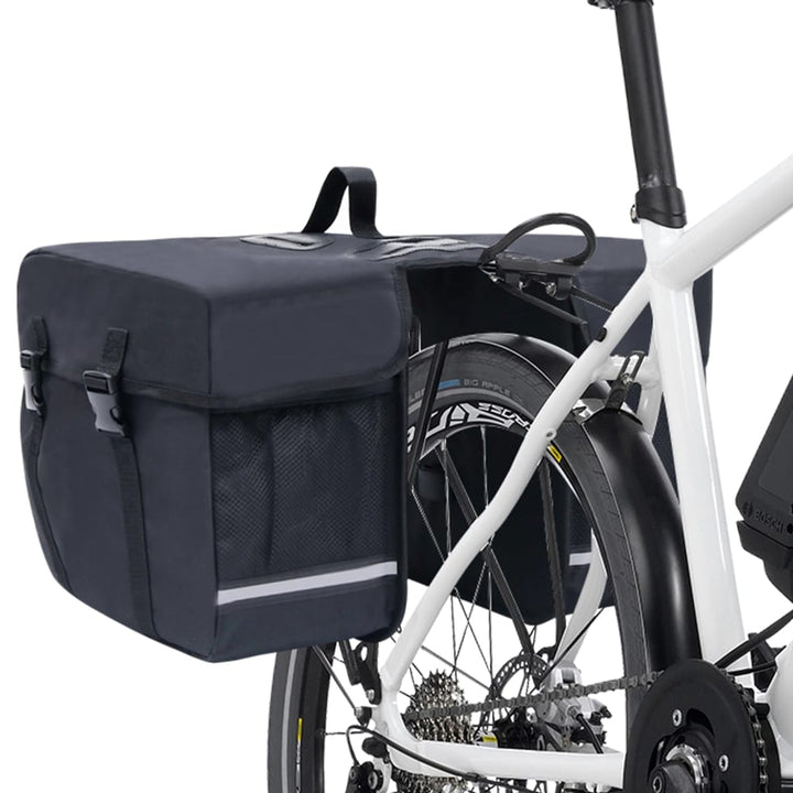 Double Bicycle Bag For Pannier Rack Waterproof 35 L Black