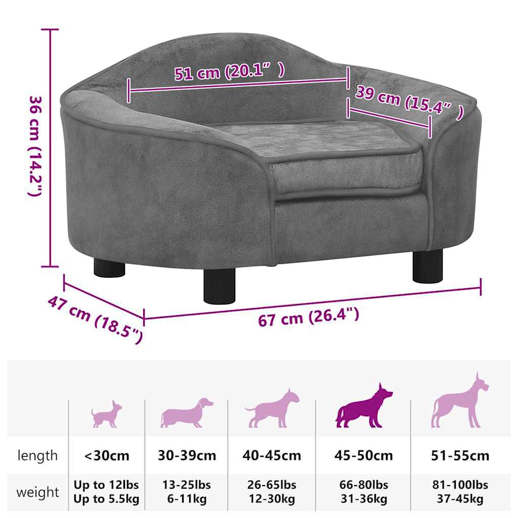 Dog Sofa 67X47X36 Cm Plush