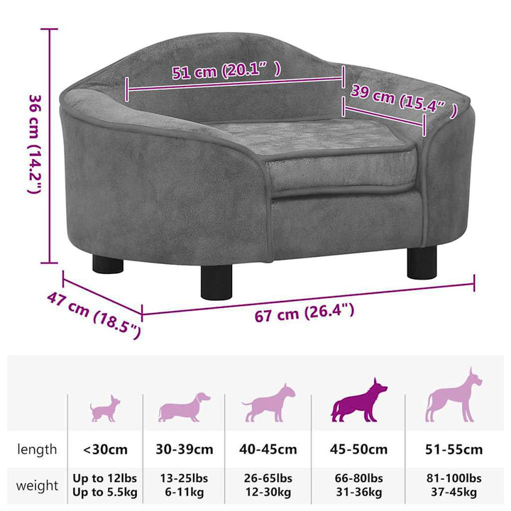 Dog Sofa 67X47X36 Cm Plush