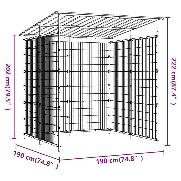 Bicycle Shed 190X190X222 Cm Steel Black