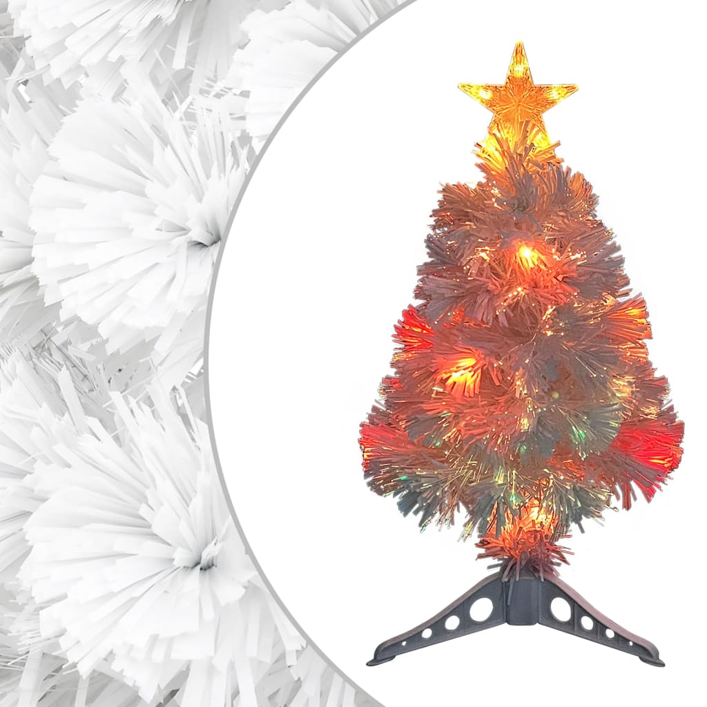 Artificial Pre-Lit Christmas Tree White&Blue 64 Cm Fibre Optic