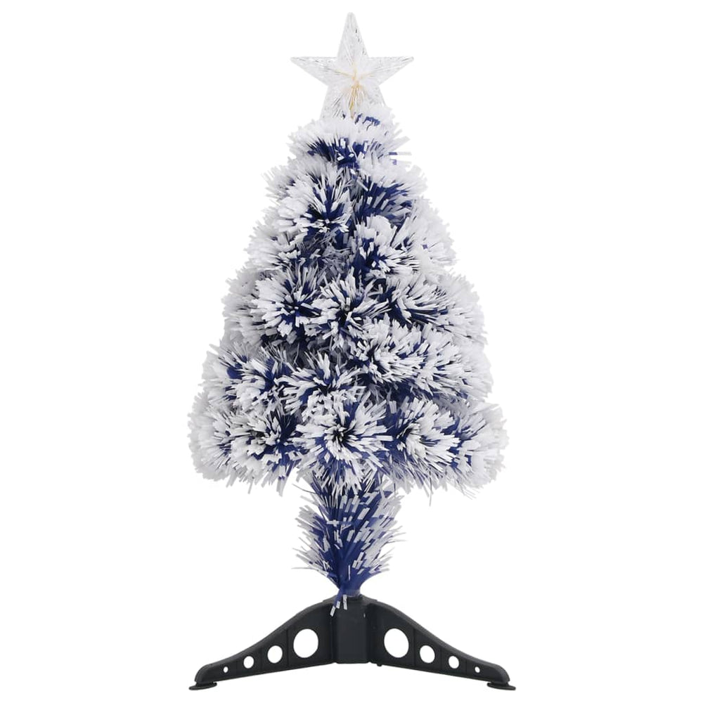 Artificial Pre-Lit Christmas Tree White&Blue 64 Cm Fibre Optic