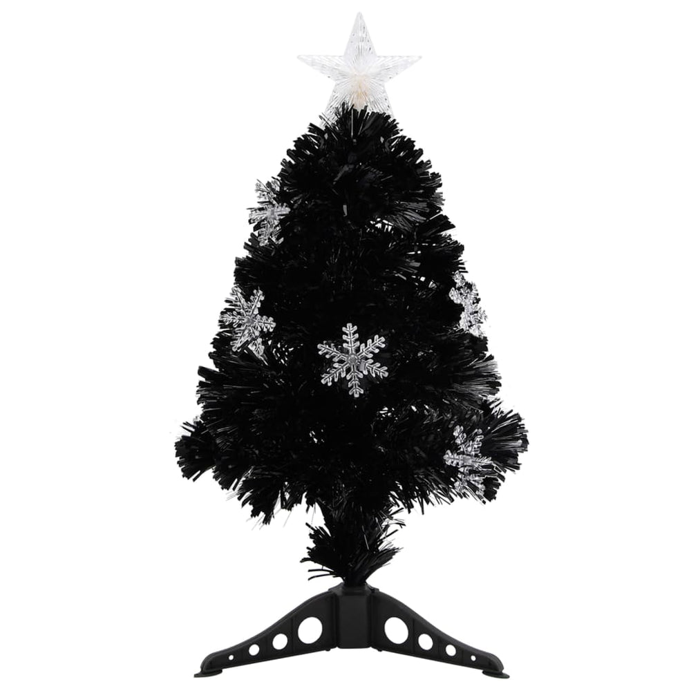 Christmas Tree With Led Snowflakes Black 64 Cm Fibre Optic