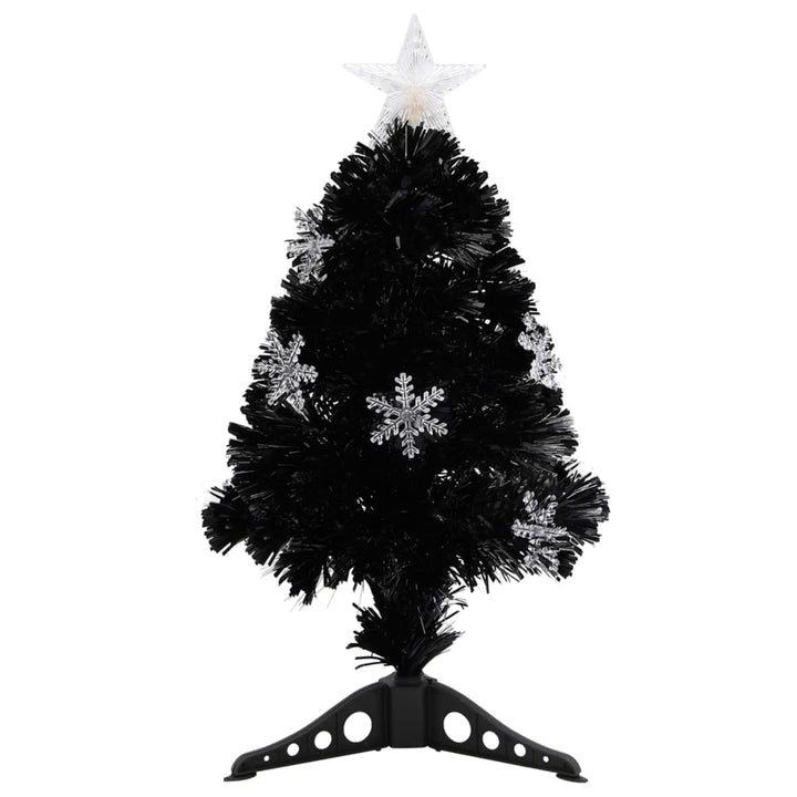 Christmas Tree With Led Snowflakes Black 64 Cm Fibre Optic