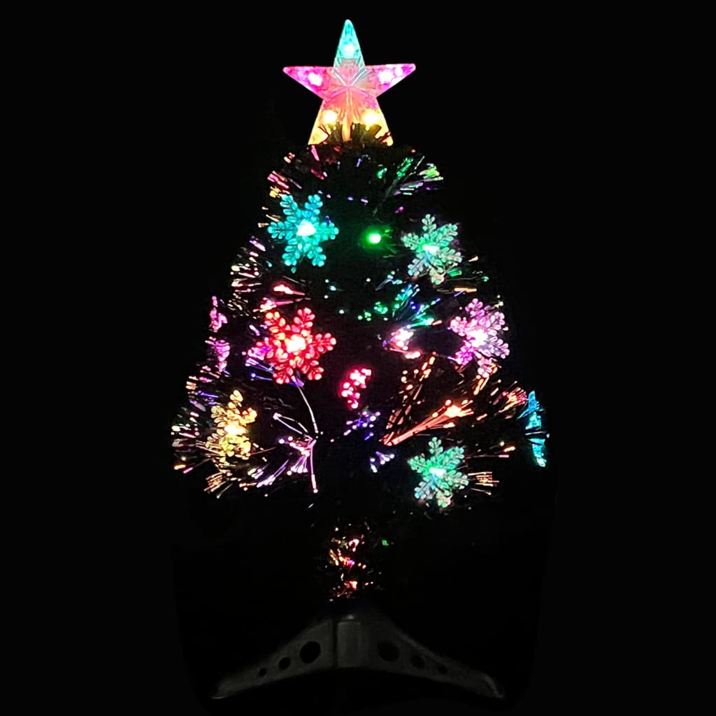 Christmas Tree With Led Snowflakes Black 64 Cm Fibre Optic