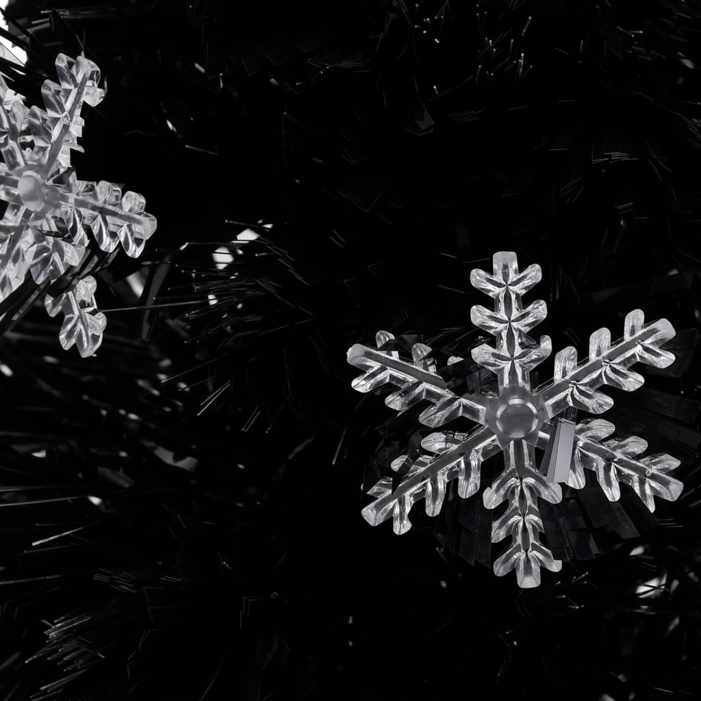 Christmas Tree With Led Snowflakes Black 64 Cm Fibre Optic