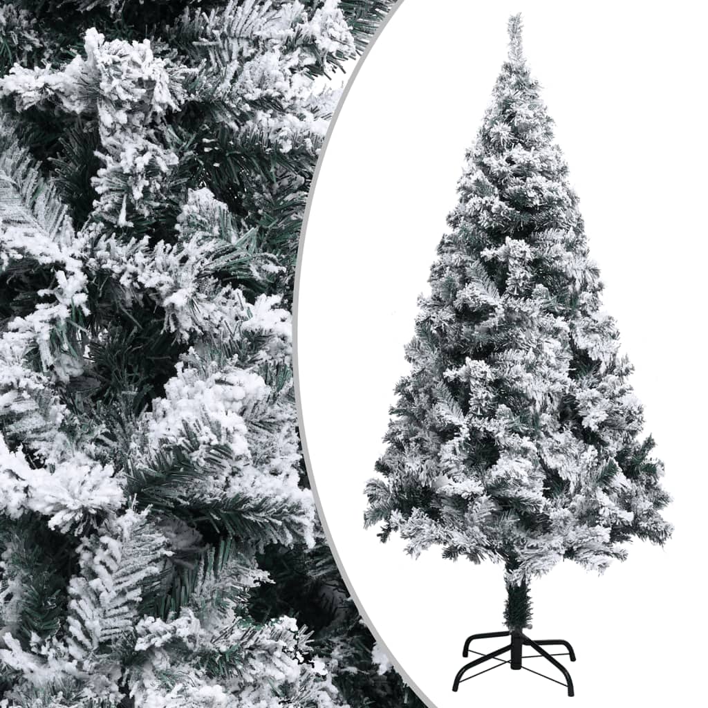 Artificial Christmas Tree With Flocked Snow Green 150 Cm Pvc