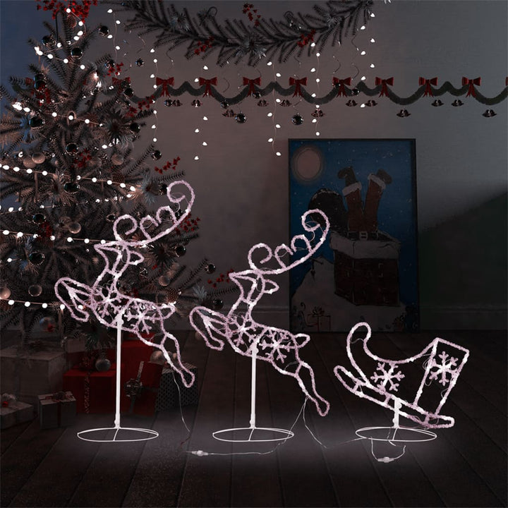 Acrylic Christmas Flying Reindeer&Sleigh 260X21X87Cm Colourful