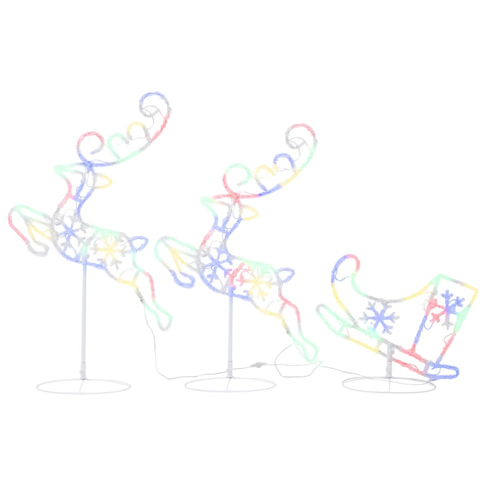 Acrylic Christmas Flying Reindeer&Sleigh 260X21X87Cm Colourful