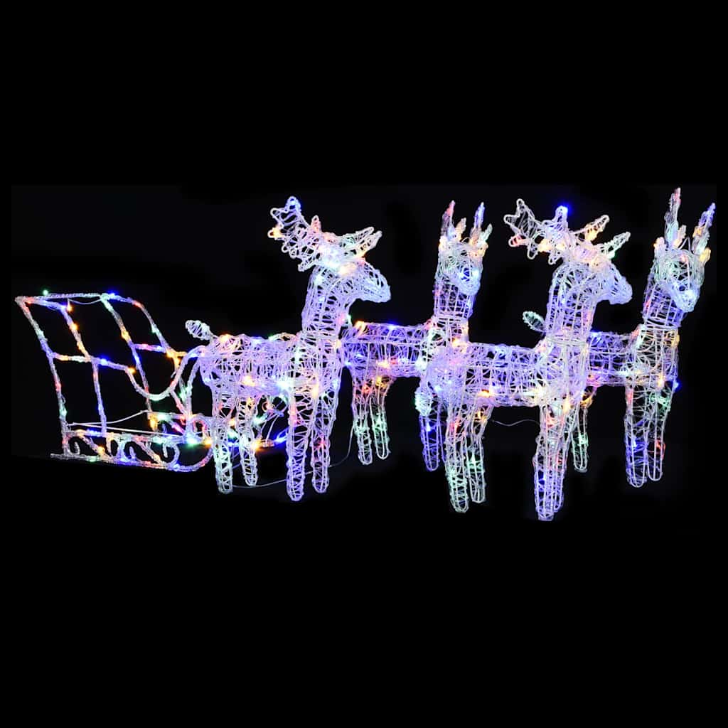 Reindeers & Sleigh Christmas Decoration 320 Leds Acrylic