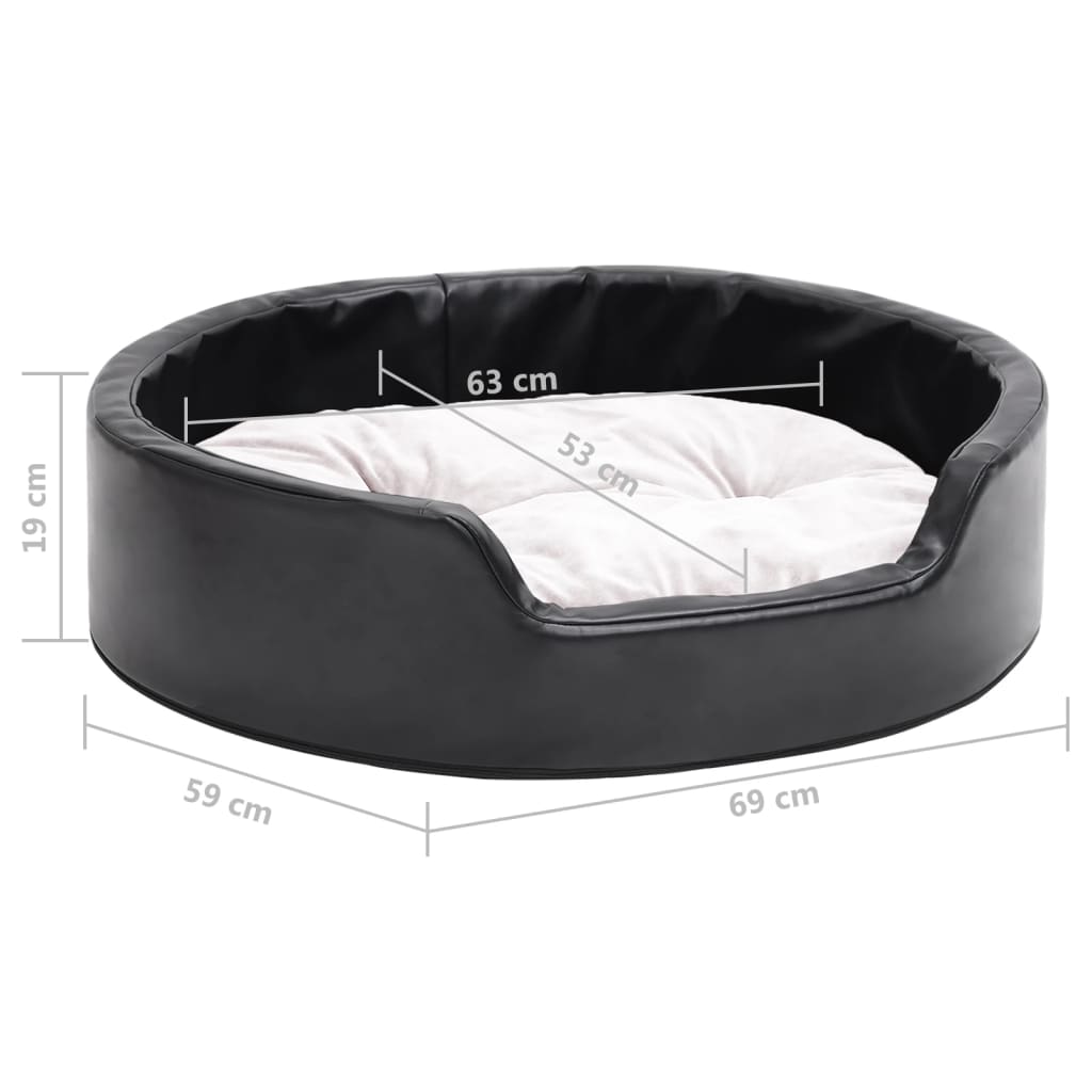 Dog Bed Black And Plush And Faux Leather
