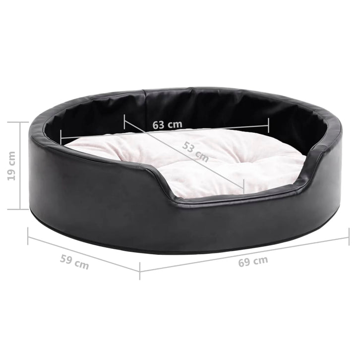 Dog Bed Black And Plush And Faux Leather