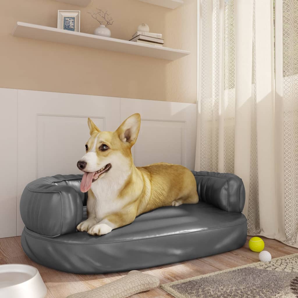 Ergonomic Foam Dog Bed Faux Leather