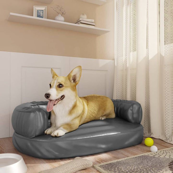 Ergonomic Foam Dog Bed Faux Leather