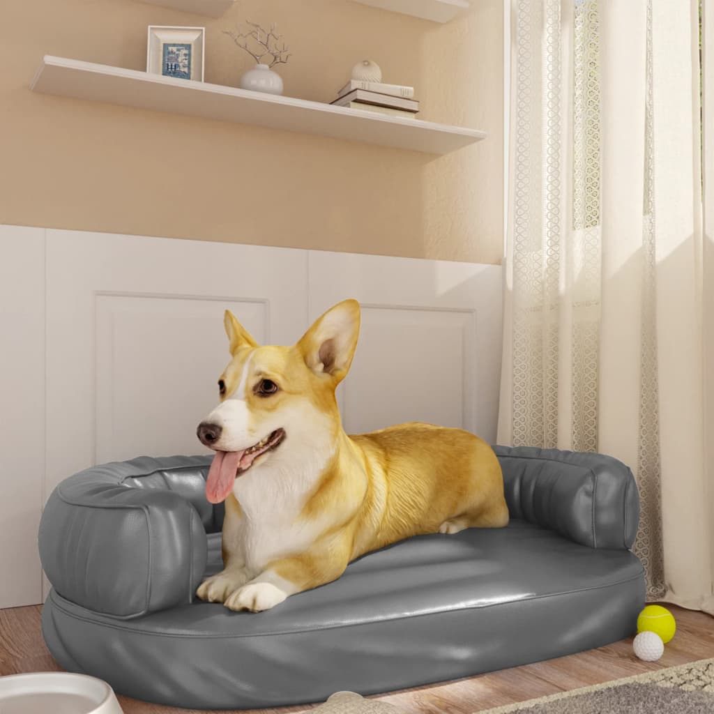 Ergonomic Foam Dog Bed Faux Leather
