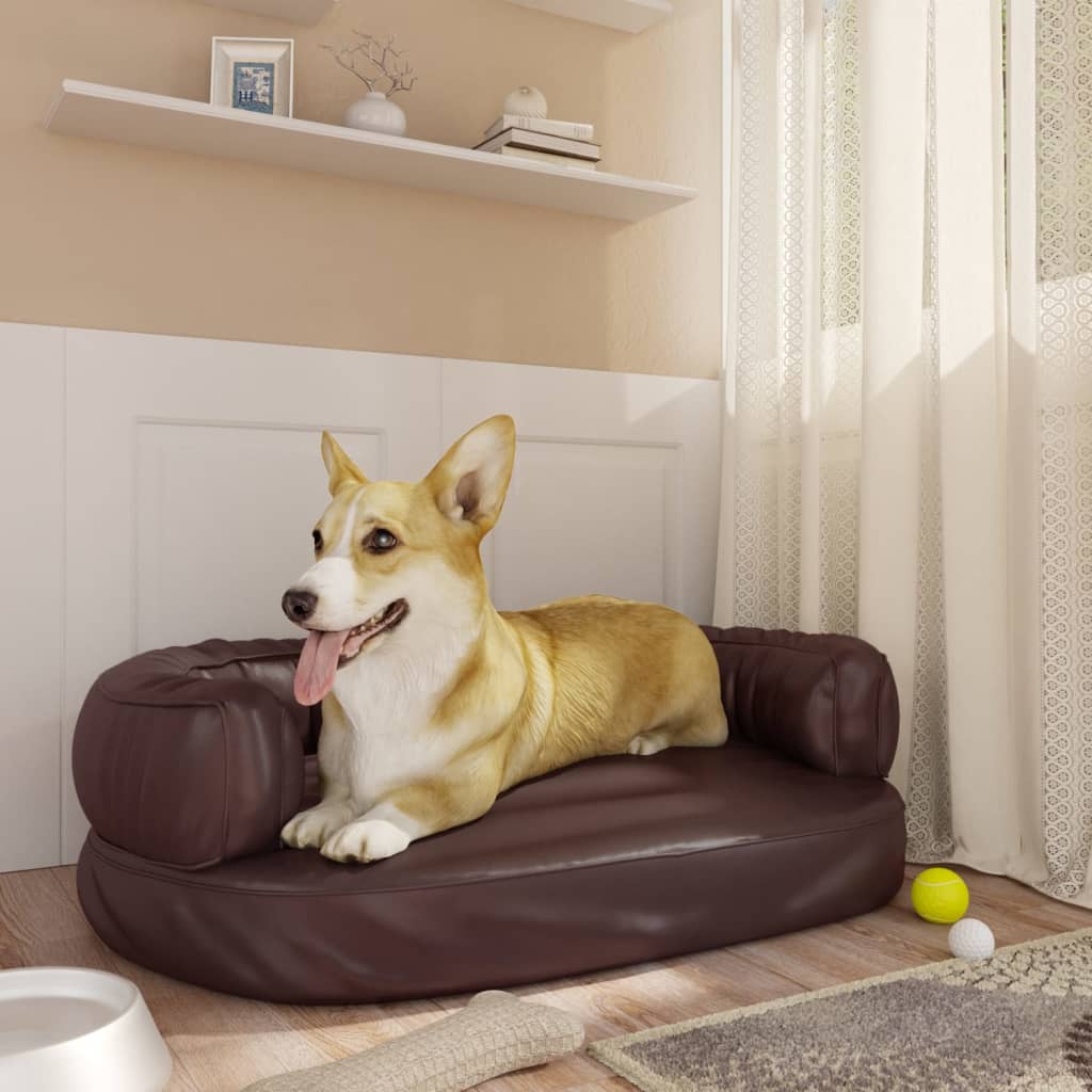 Ergonomic Foam Dog Bed Faux Leather