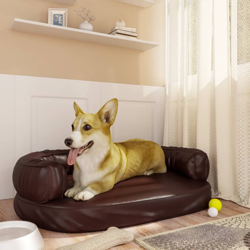 Ergonomic Foam Dog Bed Faux Leather