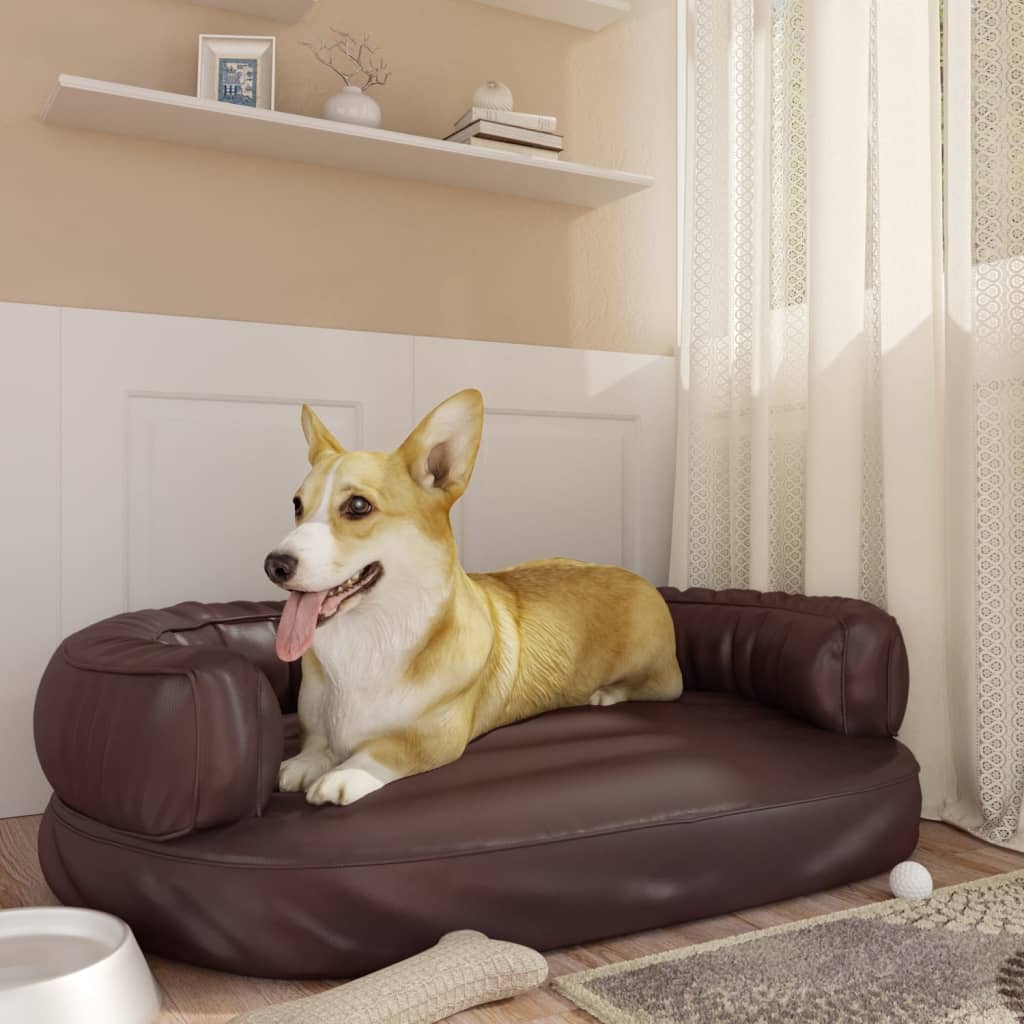 Ergonomic Foam Dog Bed Faux Leather
