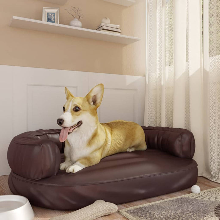 Ergonomic Foam Dog Bed Faux Leather