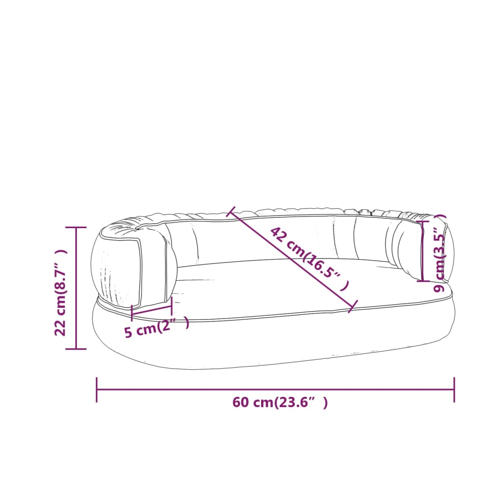 Ergonomic Foam Dog Bed Faux Leather