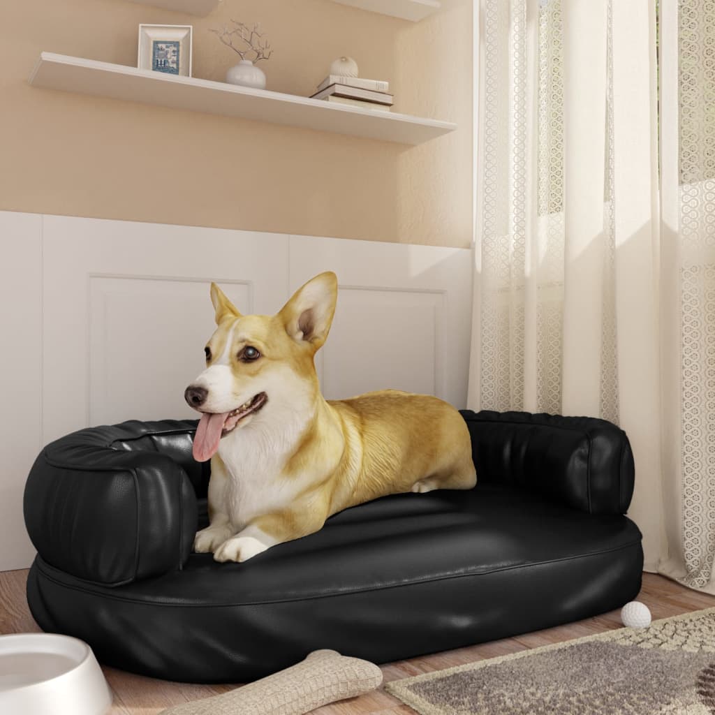 Ergonomic Foam Dog Bed Faux Leather