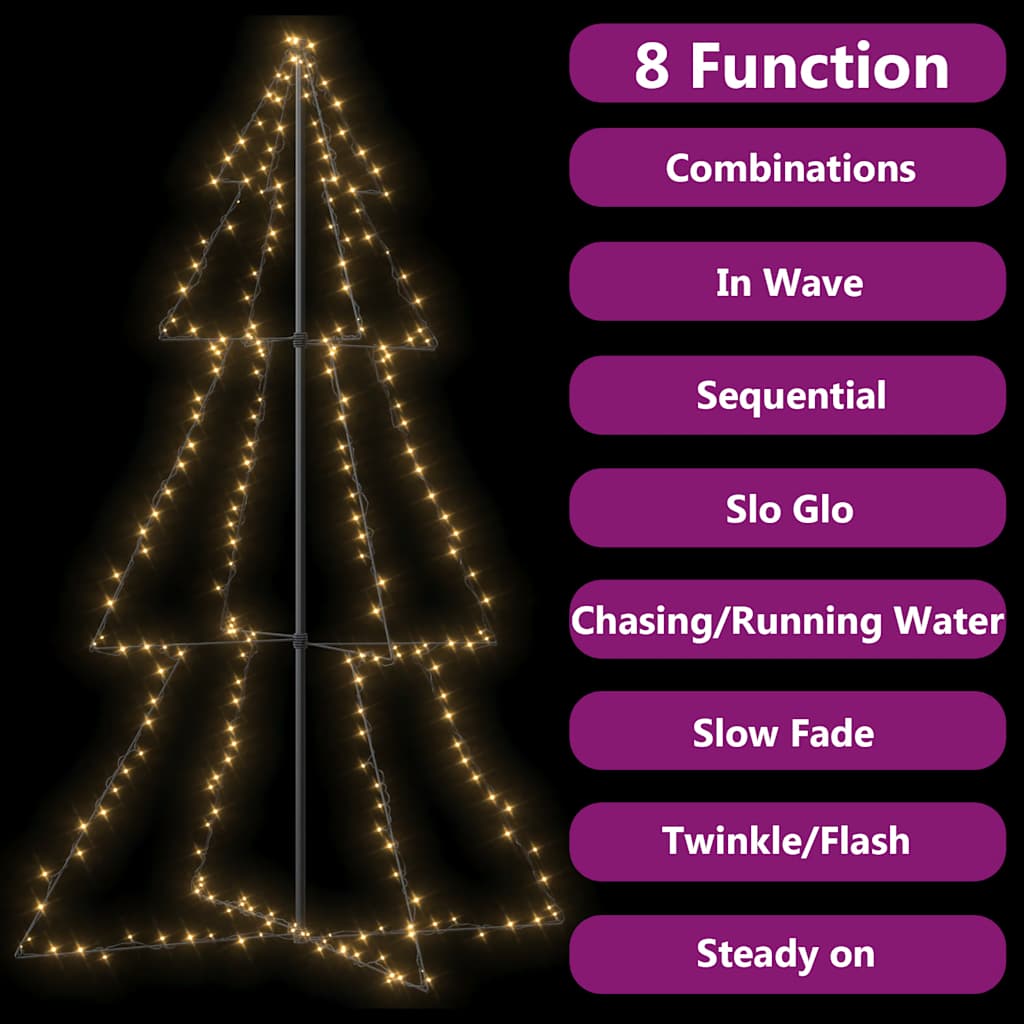 Christmas Cone Tree 240 Leds Indoor And Outdoor 118X180 Cm