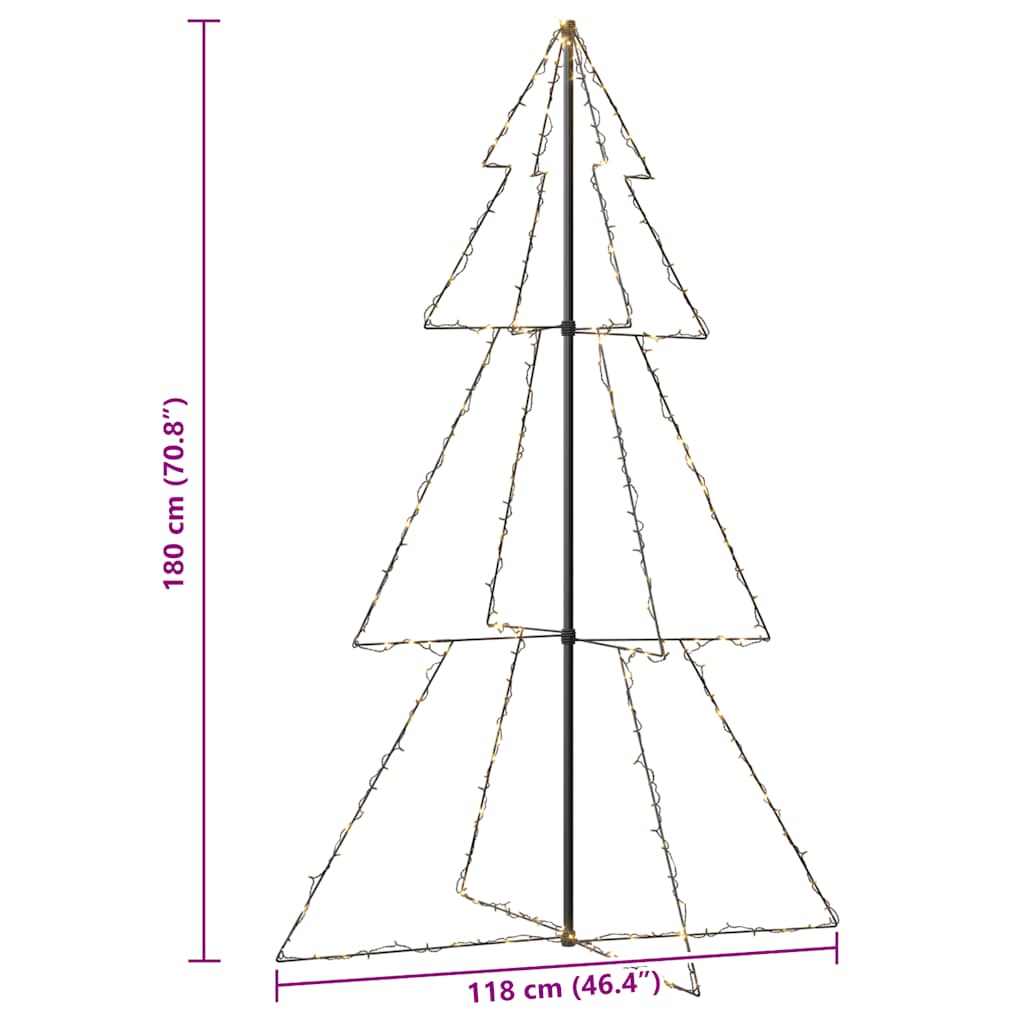 Christmas Cone Tree 240 Leds Indoor And Outdoor 118X180 Cm
