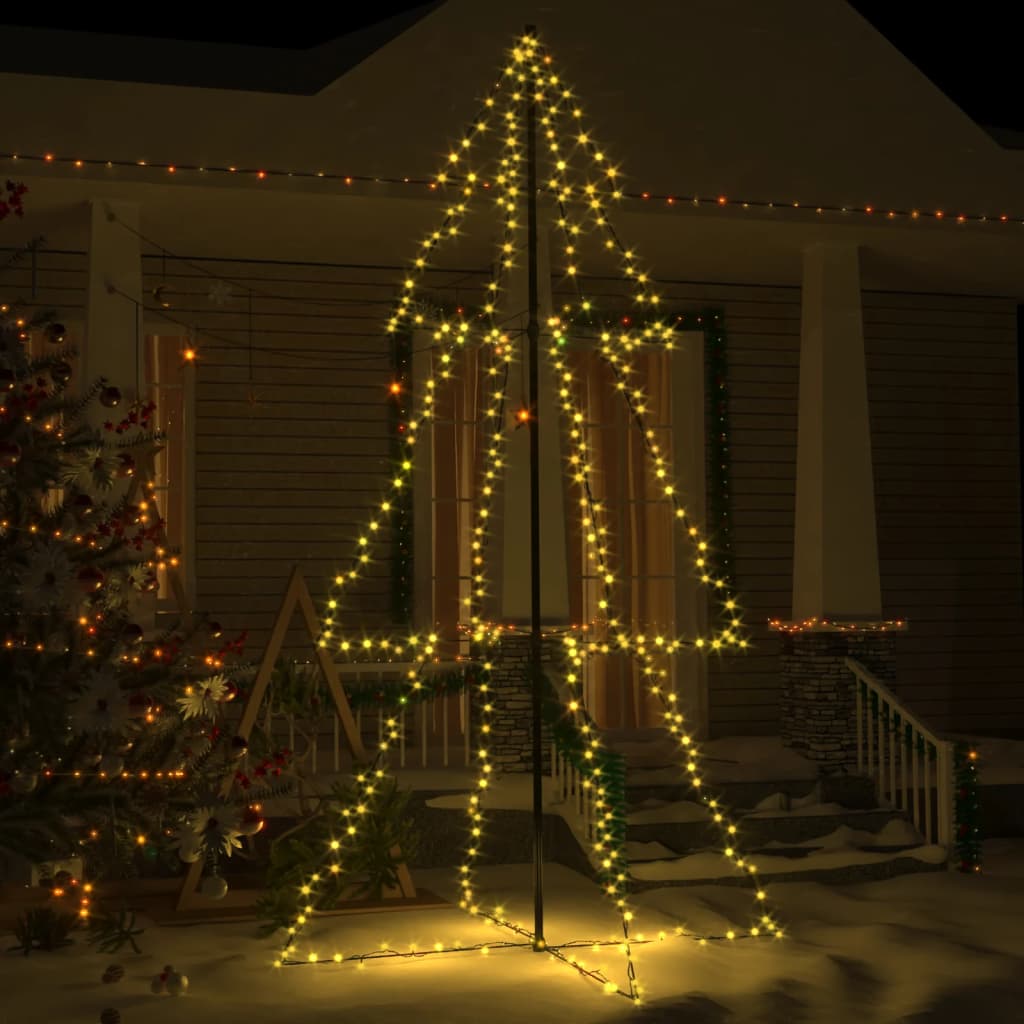 Christmas Cone Tree 240 Leds Indoor And Outdoor 118X180 Cm
