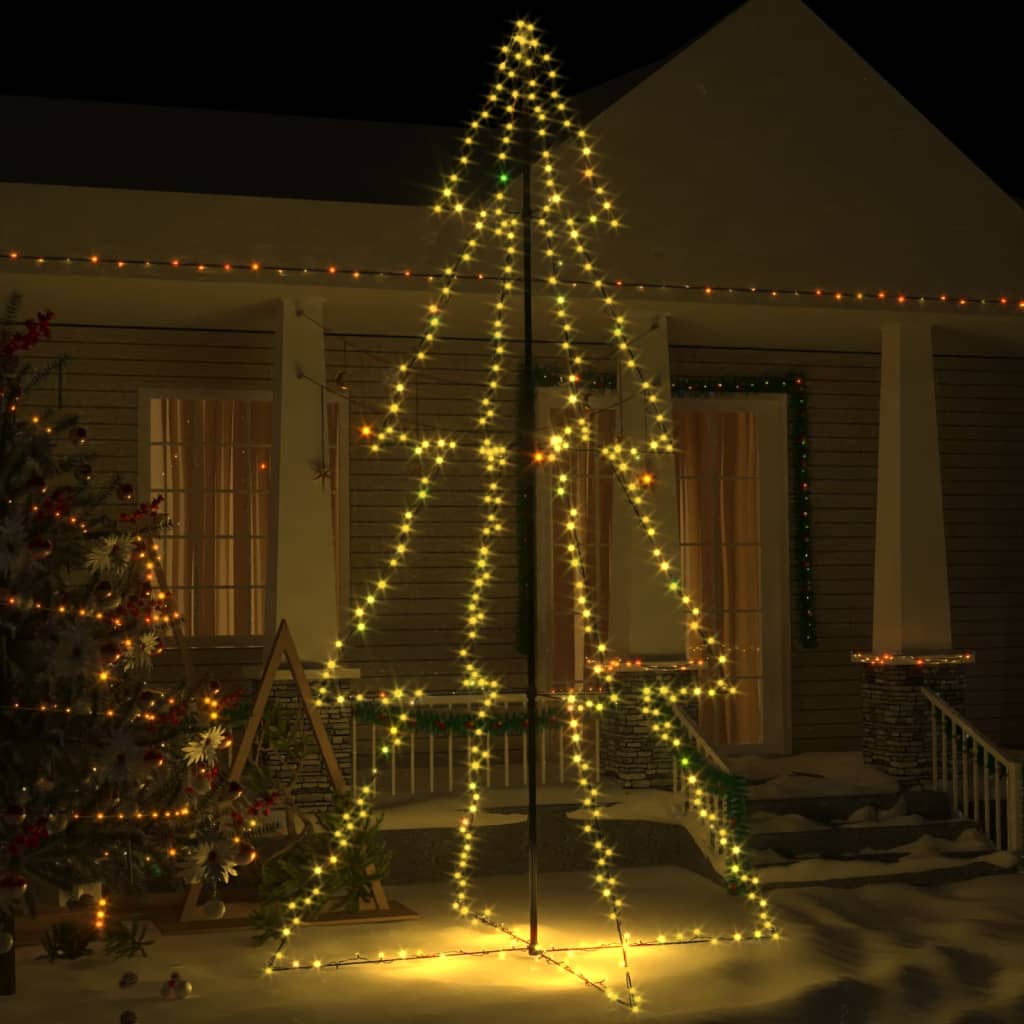 Christmas Cone Tree 240 Leds Indoor And Outdoor 118X180 Cm