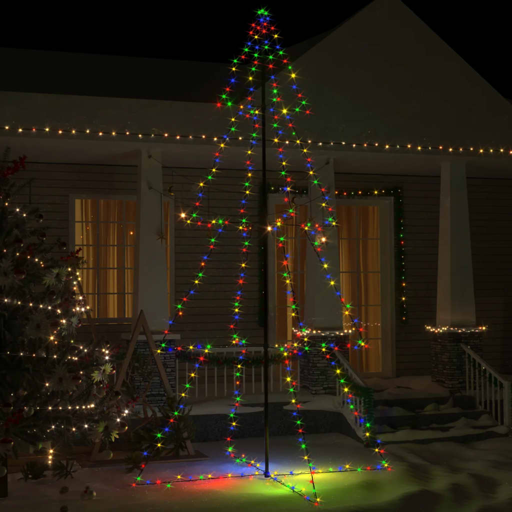Christmas Cone Tree 240 Leds Indoor And Outdoor 118X180 Cm