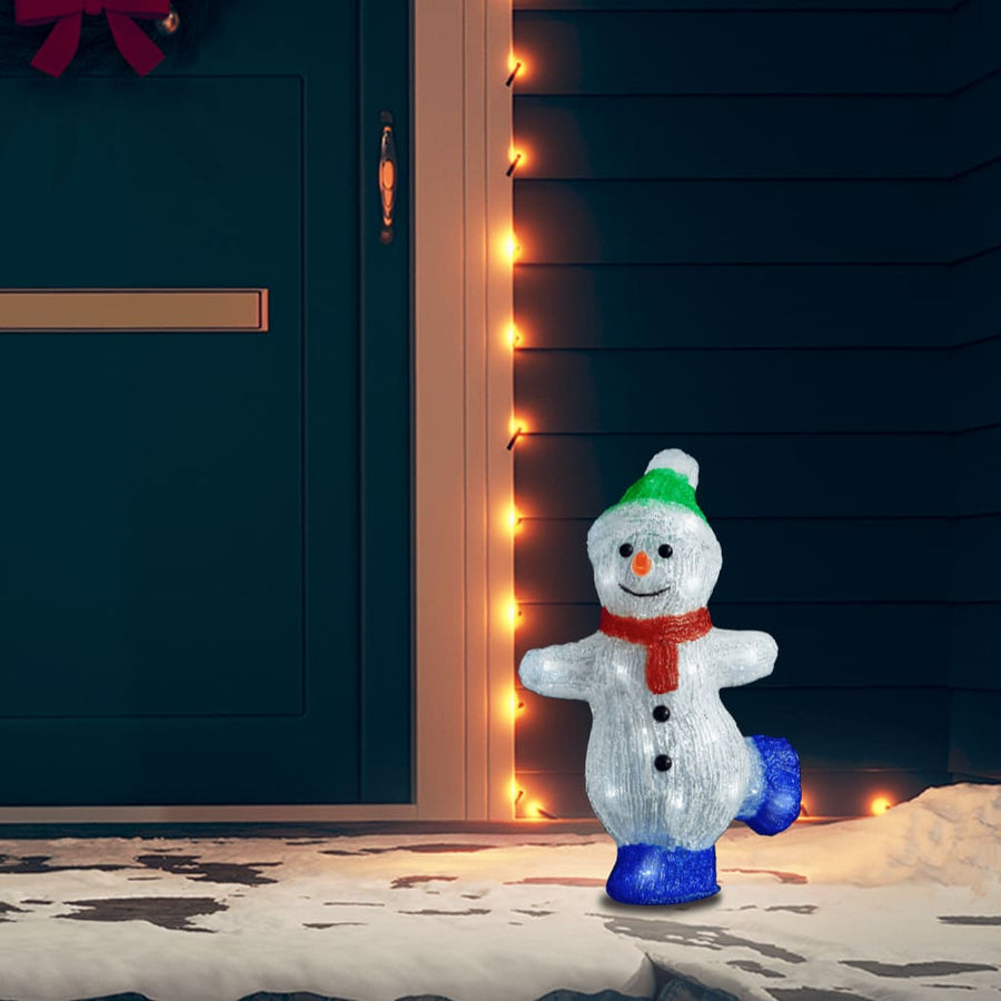 Led Christmas Acrylic Snowman Figure Indoor And Outdoor 30Cm