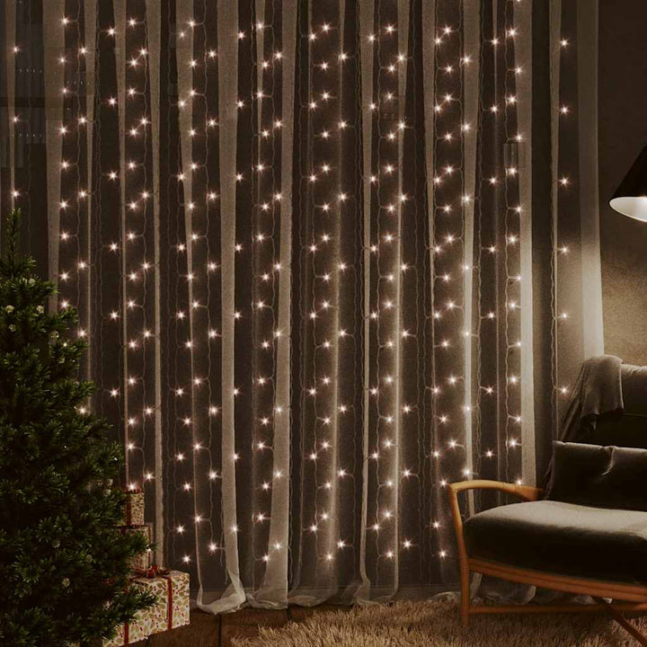 Led Curtain Fairy Lights 3X3M 300 Led Colourful 8 Function