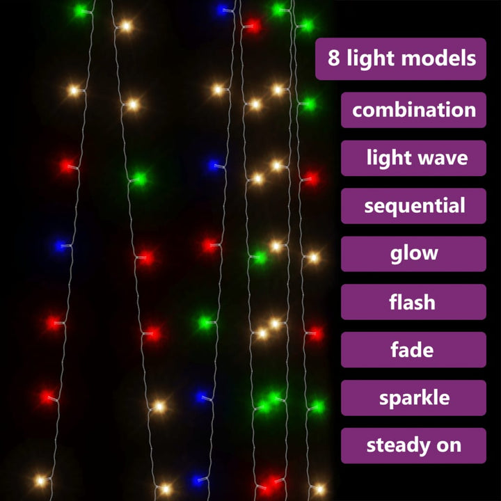 Led Curtain Fairy Lights 3X3M 300 Led Colourful 8 Function