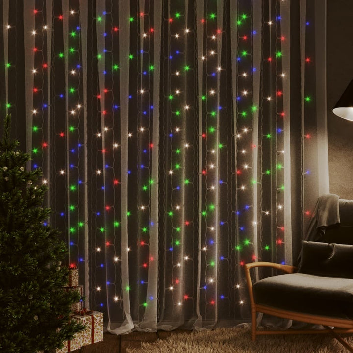 Led Curtain Fairy Lights 3X3M 300 Led Colourful 8 Function