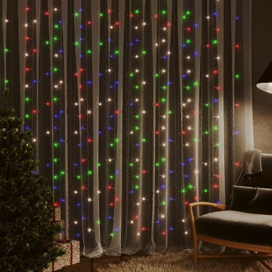 Led Curtain Fairy Lights 3X3M 300 Led Colourful 8 Function