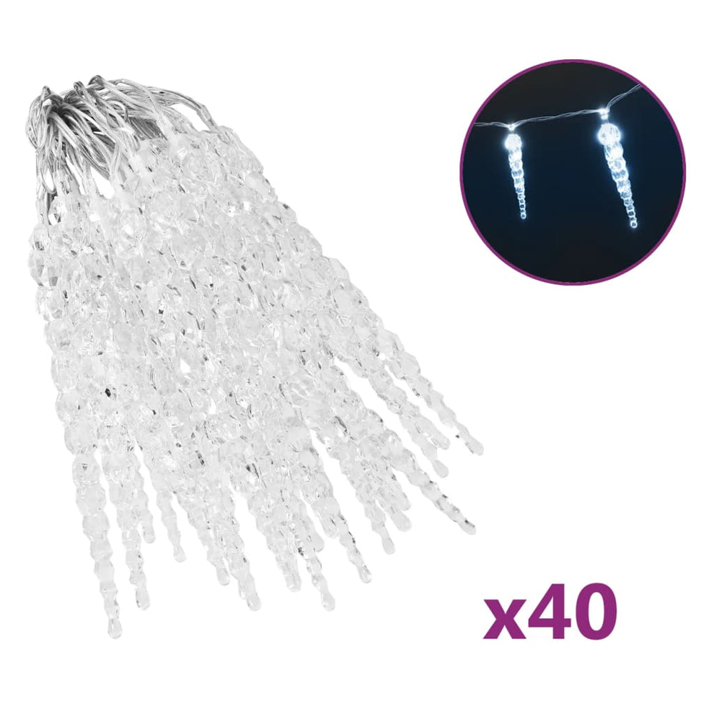Christmas Icicle Lights 40Pcs Acrylic Remote Control