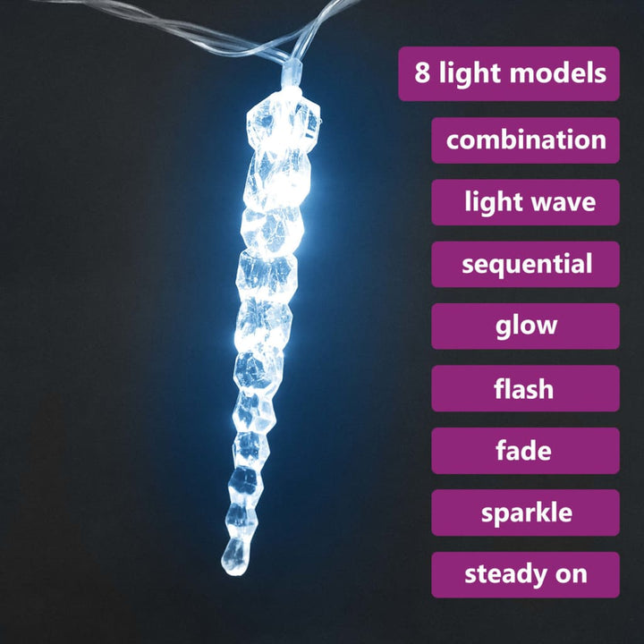 Christmas Icicle Lights 40Pcs Acrylic Remote Control