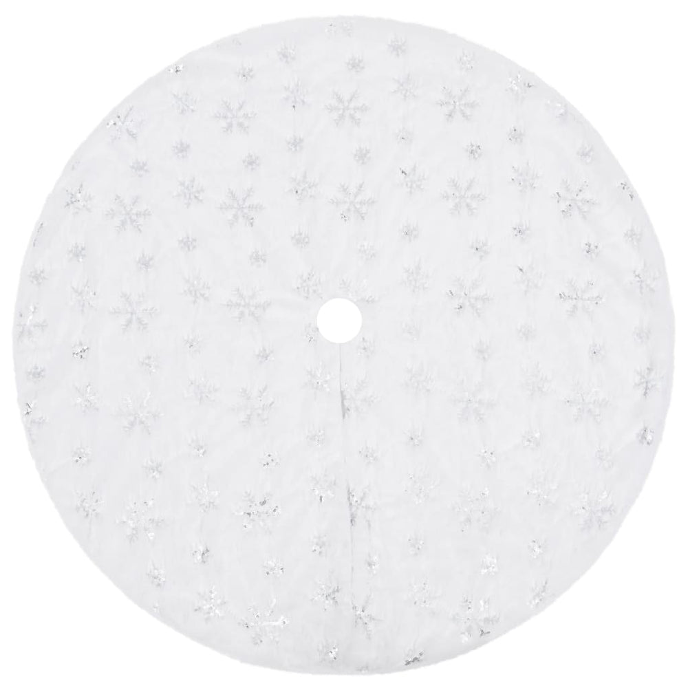 Luxury Christmas Tree Skirt White Faux