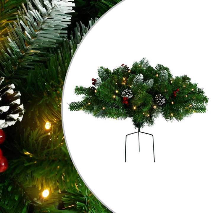 Artificial Pathway Pre-Lit Christmas Tree Green Pvc