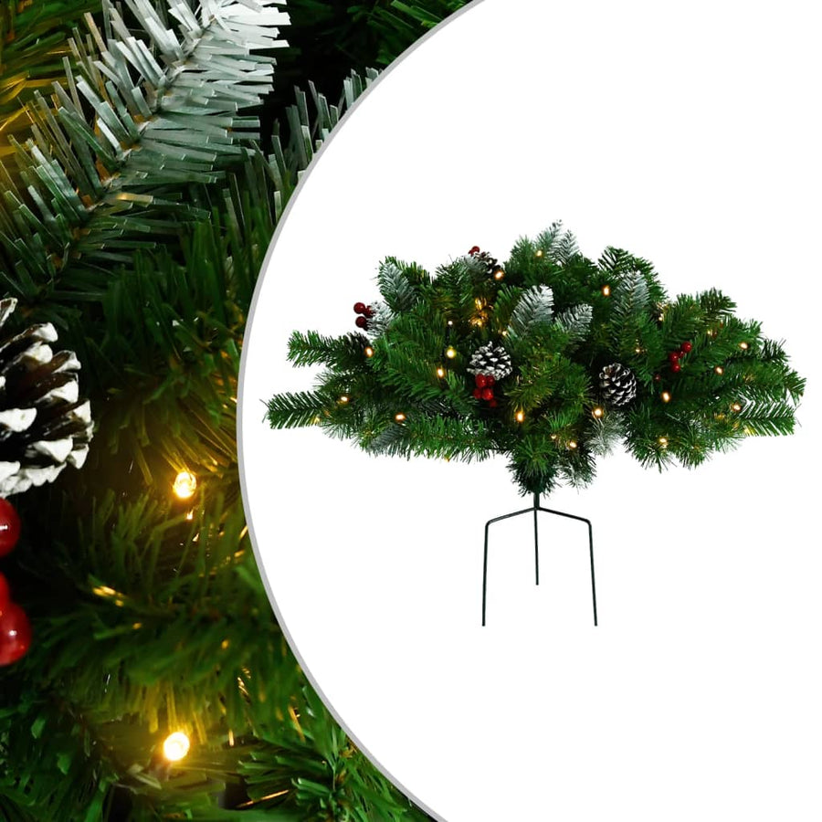 Artificial Pathway Pre-Lit Christmas Tree Green Pvc