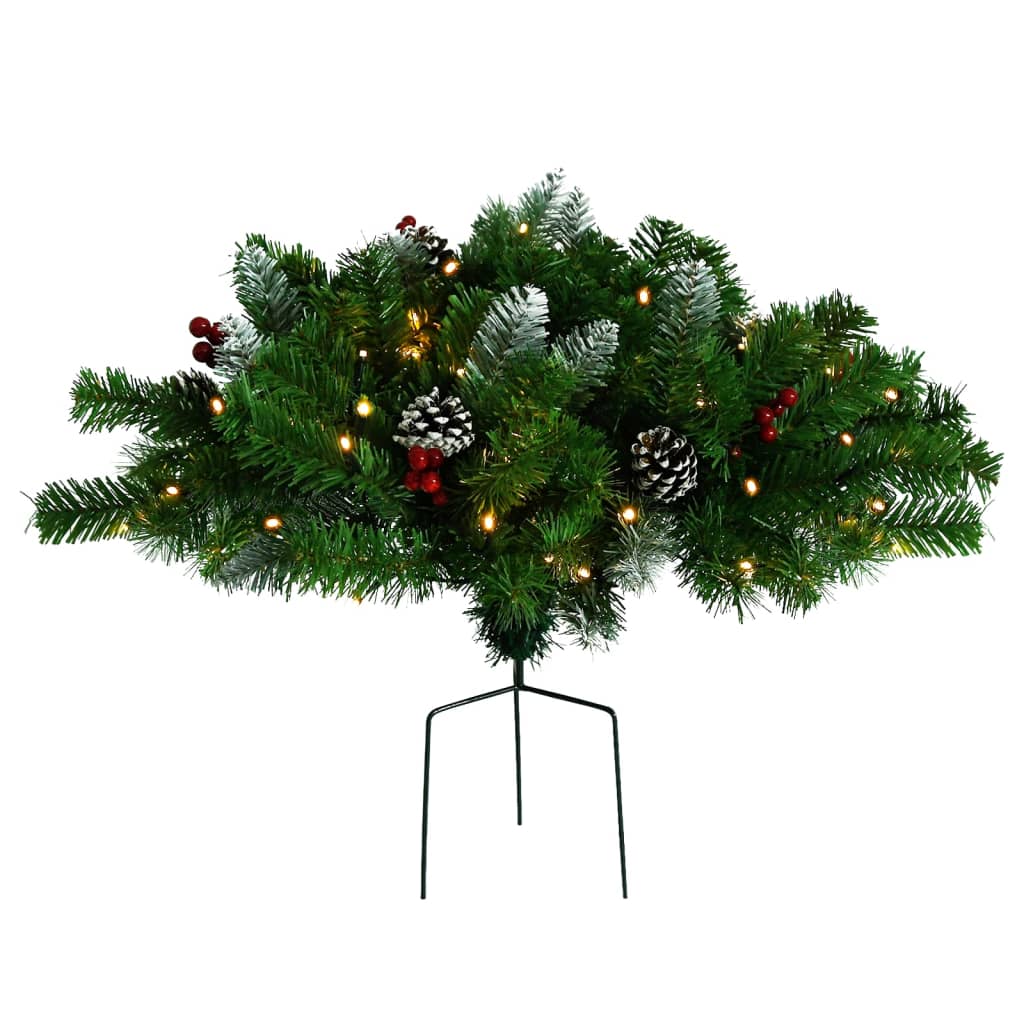 Artificial Pathway Pre-Lit Christmas Tree Green Pvc