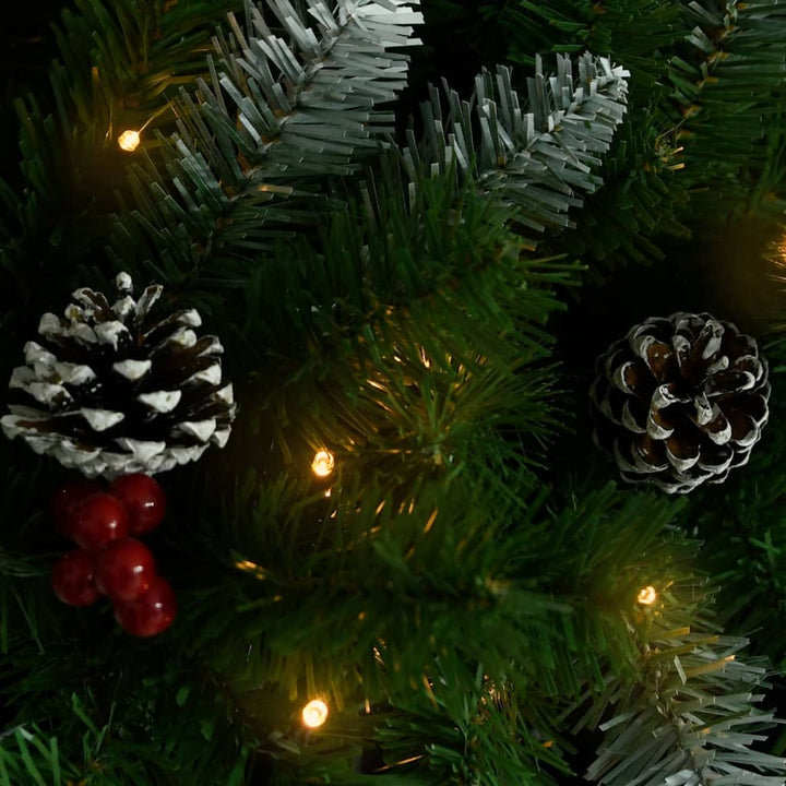 Artificial Pathway Pre-Lit Christmas Tree Green Pvc