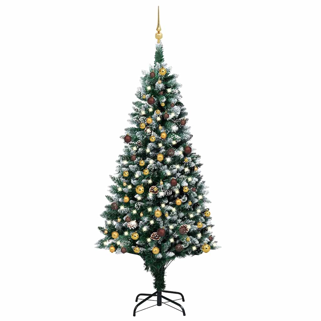 Artificial Pre-Lit Christmas Tree With Ball Set&Pine Cones 180 Cm