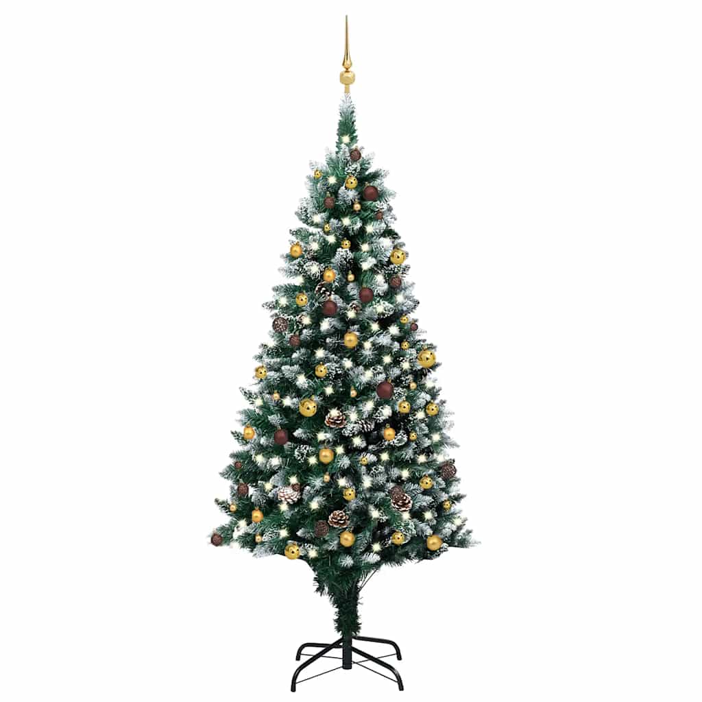 Artificial Pre-Lit Christmas Tree With Ball Set&Pine Cones 180 Cm