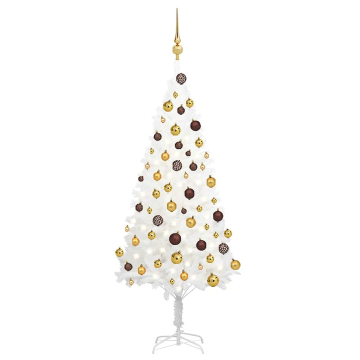 Artificial Pre-Lit Christmas Tree With Ball Set White 65 Cm