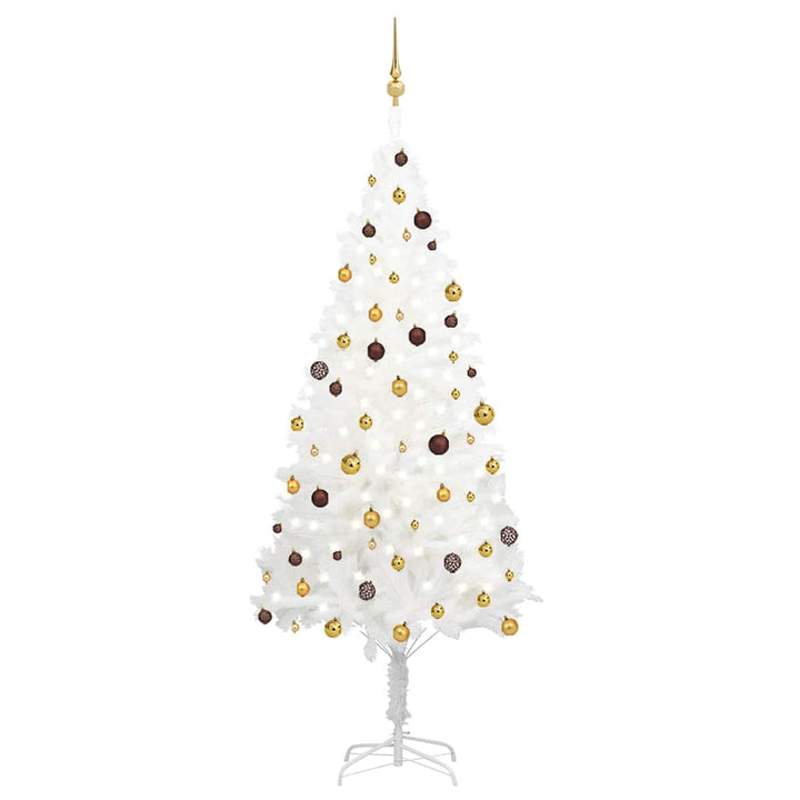 Artificial Pre-Lit Christmas Tree With Ball Set White 65 Cm